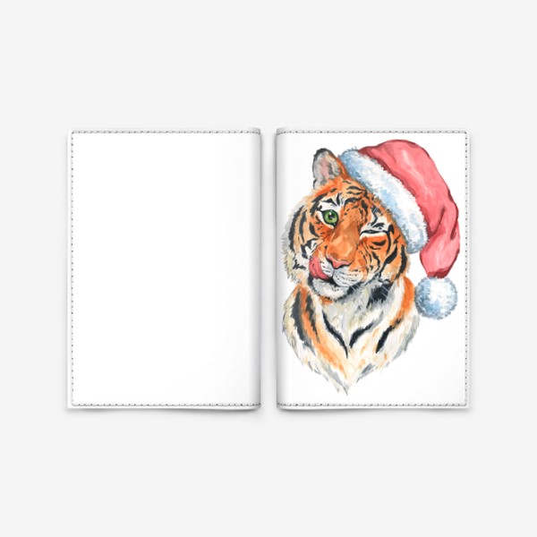 Обложка для паспорта «Тигр в шапке»