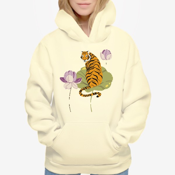 Худи «Амурский тигр на цветке лотоса. Символ года 2022»