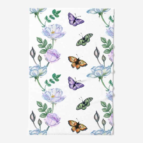 Полотенце «Цветы и бабочки»