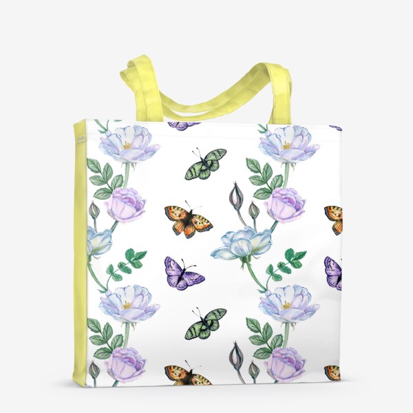 Сумка-шоппер «Цветы и бабочки»