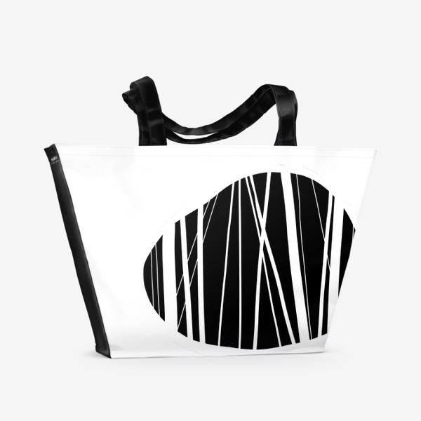 Пляжная сумка «Камушки или абстрактный черно-белый  узор»