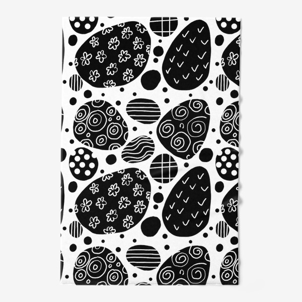 Полотенце «Камушки или абстрактный черно-белый  паттерн»