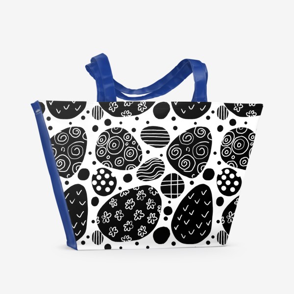 Пляжная сумка &laquo;Камушки или абстрактный черно-белый  паттерн&raquo;
