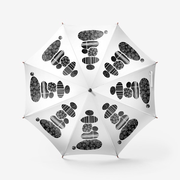 Зонт «Башня из камней или абстрактный черно-белый  узор»