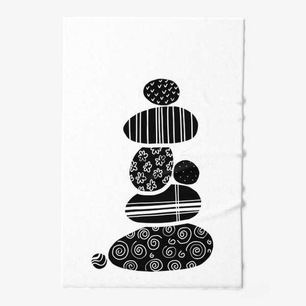 Полотенце «Башня из камней или абстрактный черно-белый  узор»