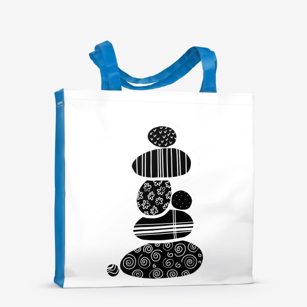 Сумка-шоппер «Башня из камней или абстрактный черно-белый  узор»