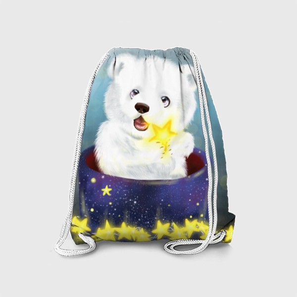Рюкзак «Белый медвежонок со звёздами»