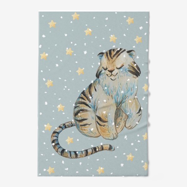 Полотенце «Тигр в звездах новогодний»