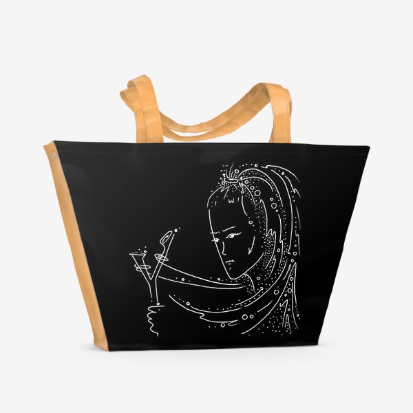 Пляжная сумка «Стрелец зодиак черный»