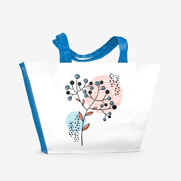 Пляжная сумка «Веточка с ягодами абстракция»