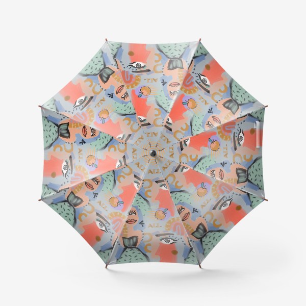 Зонт «Абстрактный принт с яркими циклопами»