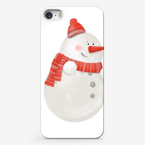 Чехол iPhone «Снеговик. Новогоднее волшебство. Подарок. Новый год, Рождество. Дед Мороз, Санта Клаус. Зима. Снег, шарф, шапка»