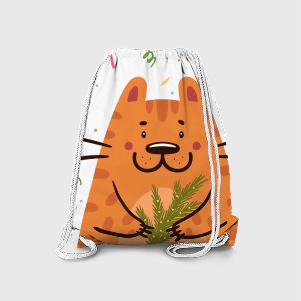 Рюкзак «Милый тигр с еловой веточкой. Новый год 2022. Год тигра»
