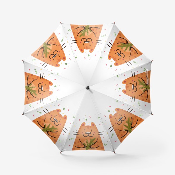 Зонт «Милый тигр с еловой веточкой. Новый год 2022. Год тигра»