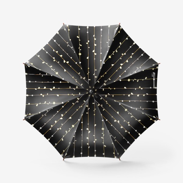 Зонт «Светящиеся гирлянды на черном. Огоньки в Новый год»