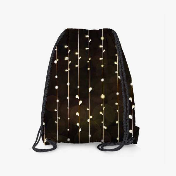 Рюкзак «Светящиеся гирлянды с размытыми огоньками. Огоньки в Новый год»