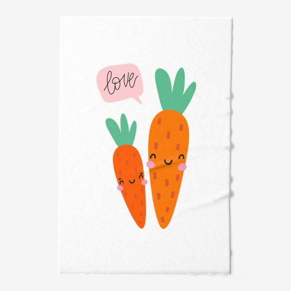 Полотенце «Милые морковки и леттеринг LOVE»