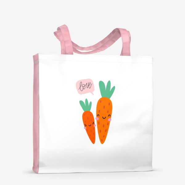 Сумка-шоппер «Милые морковки и леттеринг LOVE»