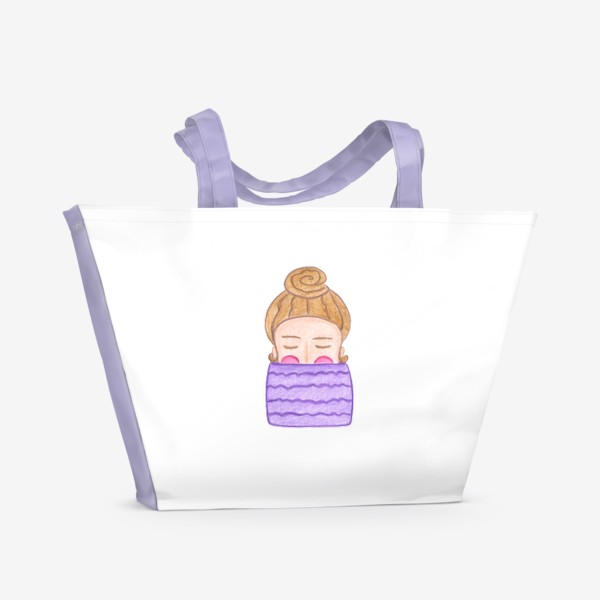 Пляжная сумка «Девочка в шарфике»