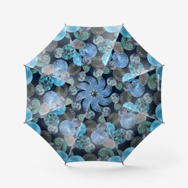 Зонт «Цветы на акварельных кругах »
