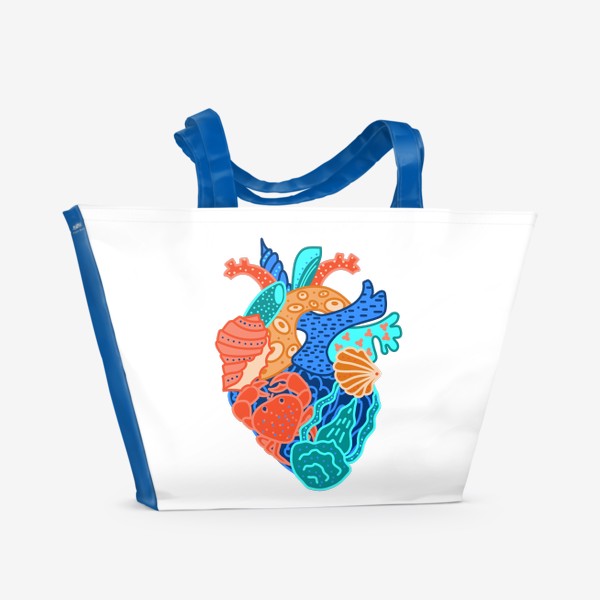 Пляжная сумка «Сердце там, где море»