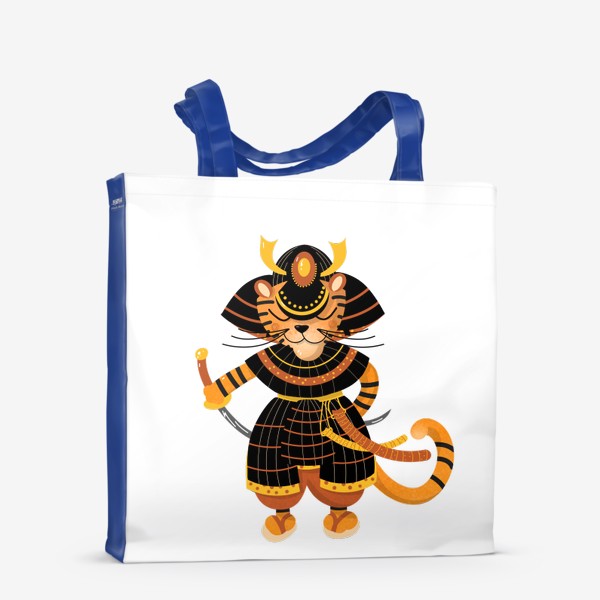Сумка-шоппер «Тигр-самурай. Веселый персонаж. Гороскоп Год Тигра»