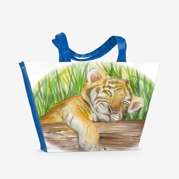 Пляжная сумка «Спящий тигрёнок »