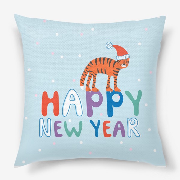 Подушка «Новогодний принт с тигром»