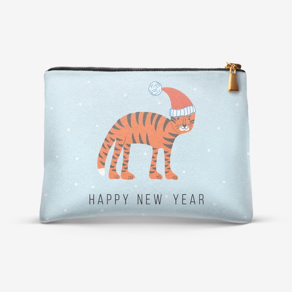 Косметичка «Новогодний принт с тигром»