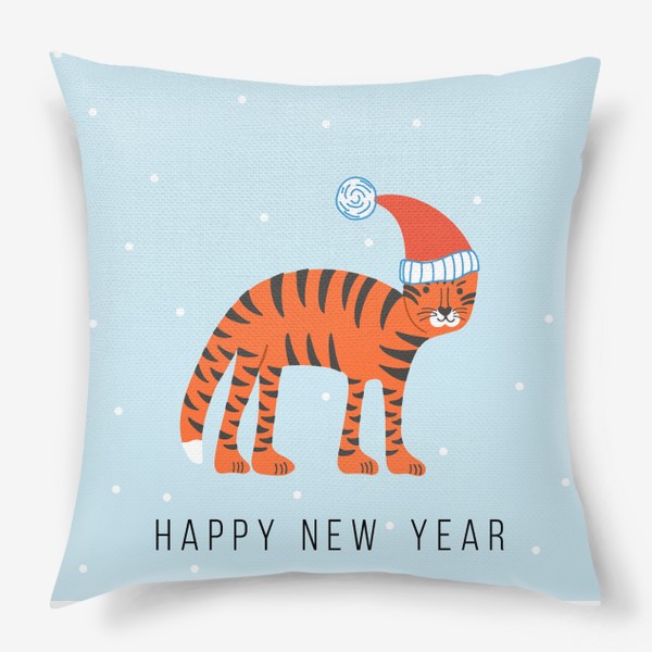 Подушка «Новогодний принт с тигром»