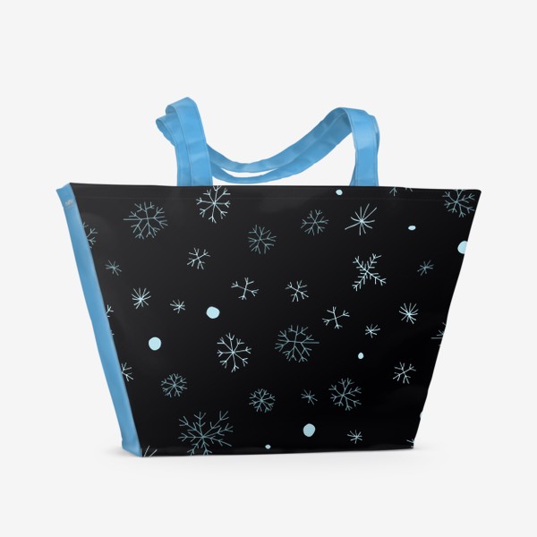 Пляжная сумка «Снежинки на ночном небе»