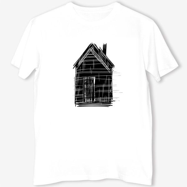 Футболка &laquo;Черно-белый дом в стиле минимализм&raquo;