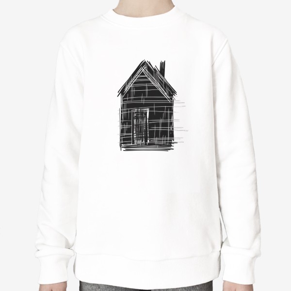 Свитшот «Черно-белый дом в стиле минимализм»