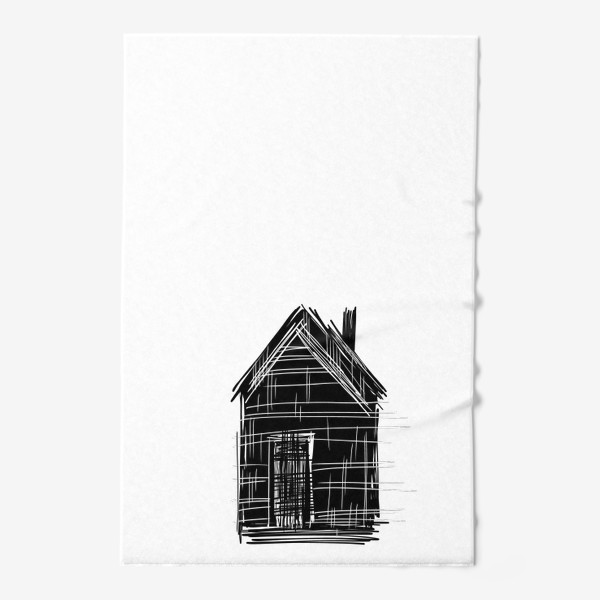 Полотенце «Черно-белый дом в стиле минимализм»