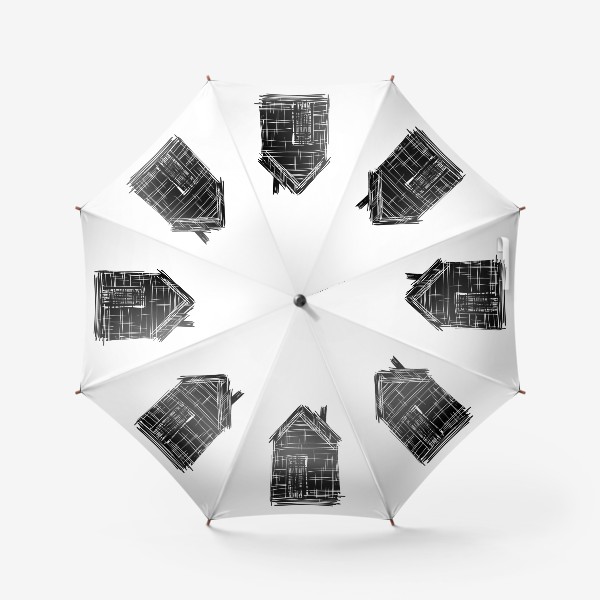 Зонт «Черно-белый дом в стиле минимализм»