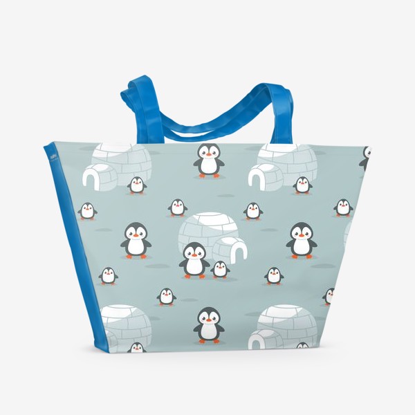 Пляжная сумка «Иглу и пингвины»