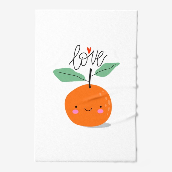 Полотенце «Милый мандарин и надпись LOVE»