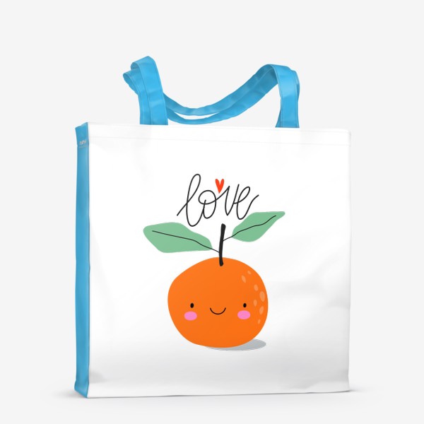 Сумка-шоппер «Милый мандарин и надпись LOVE»