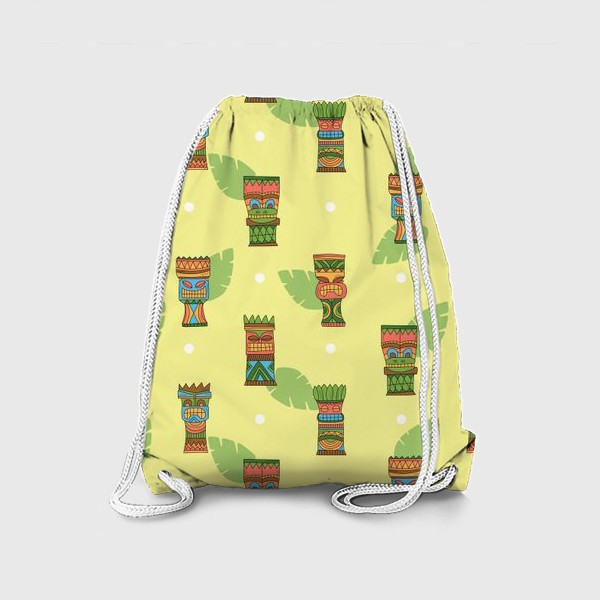 Рюкзак «Тики идол и тропические листья»