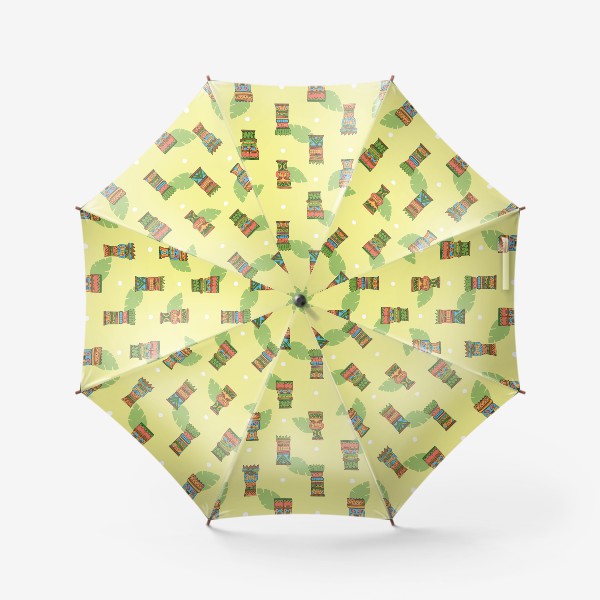 Зонт «Тики идол и тропические листья»