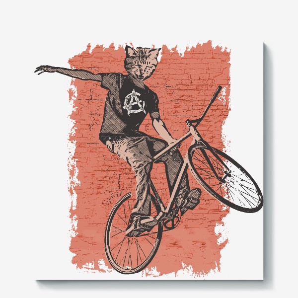 Холст &laquo;Bike Punk Cat&raquo;