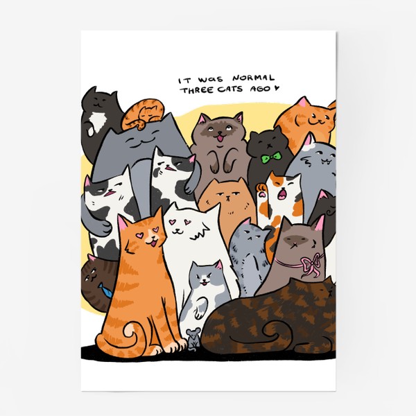 Постер «Куча кошек Подарок кошатнику»