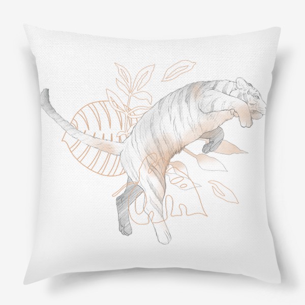 Подушка «Тигр в растениях»