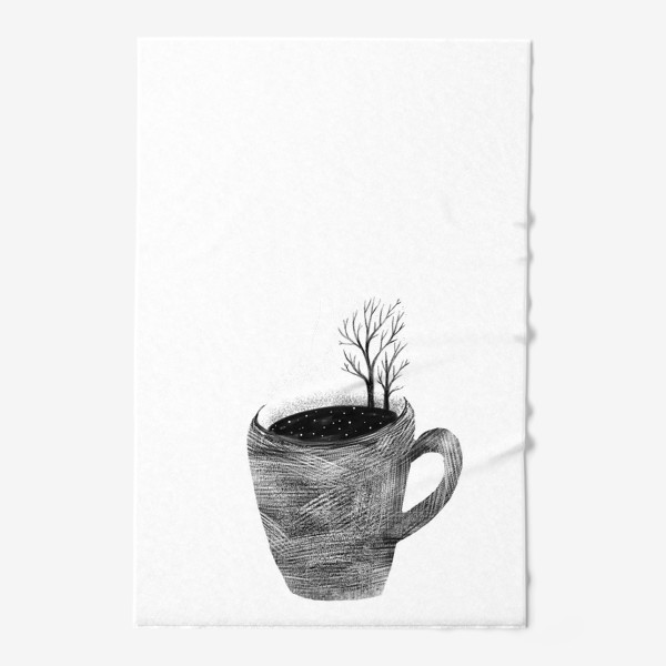 Полотенце &laquo;Чашка чая и деревья. Зимний пейзаж&raquo;