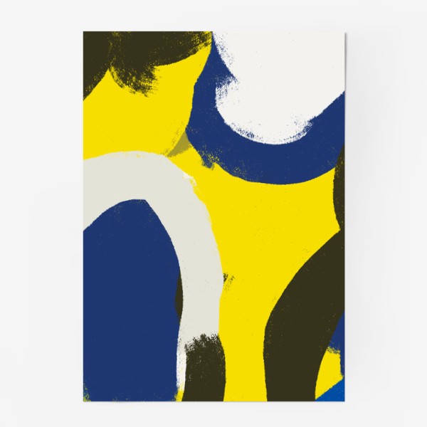 Постер «желтые круги, волны, абстракция»