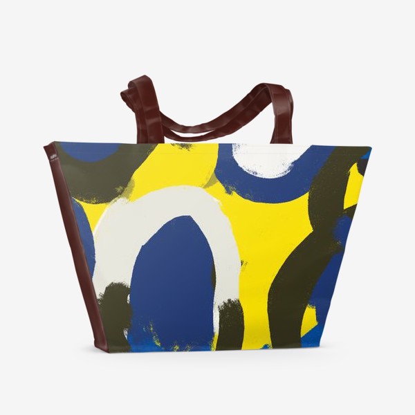 Пляжная сумка &laquo;желтые круги, волны, абстракция&raquo;