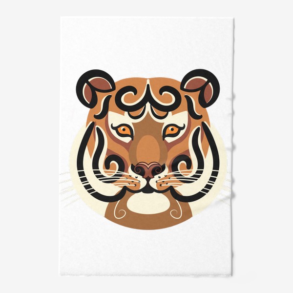 Полотенце «Стилизованный портрет тигра без фона»