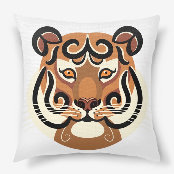 Подушка «Стилизованный портрет тигра без фона»