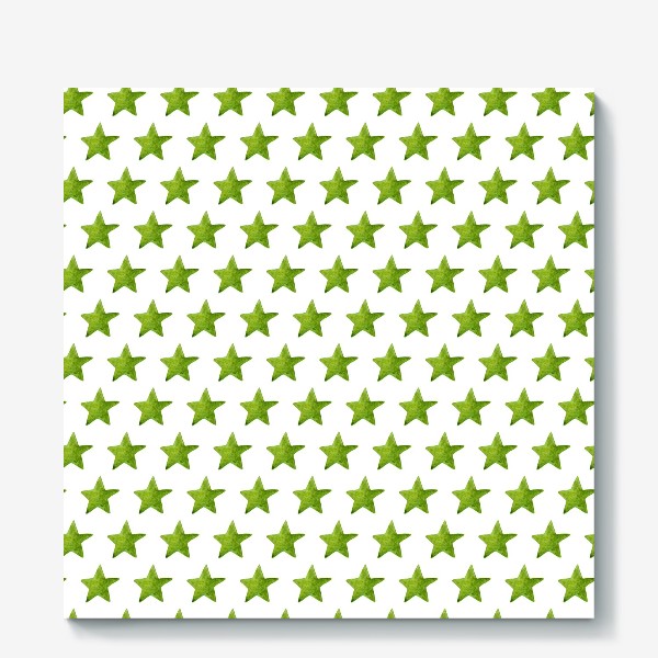 Холст «Зеленые акварельные звезды»