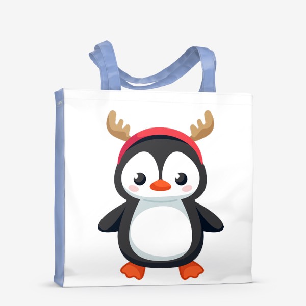 Сумка-шоппер «Пингвин в шапке оленя»